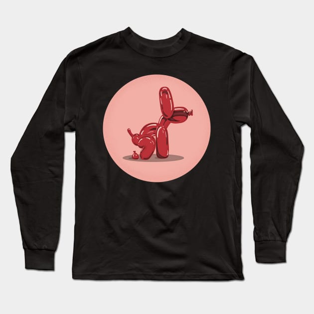 Balloon dog drop funny illustration that speaks for itself Long Sleeve T-Shirt by secondskin